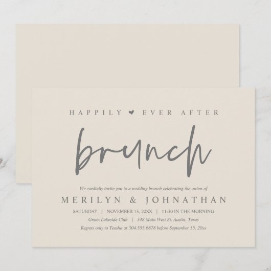 Nog lang en gelukkig na een minimalistisch bruilof kaart (Voorkant / Achterkant)