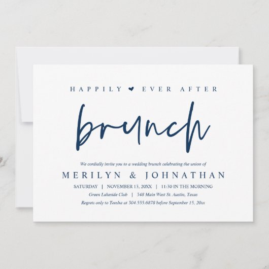 Nog lang en gelukkig na een minimalistisch bruilof kaart (Voorkant)