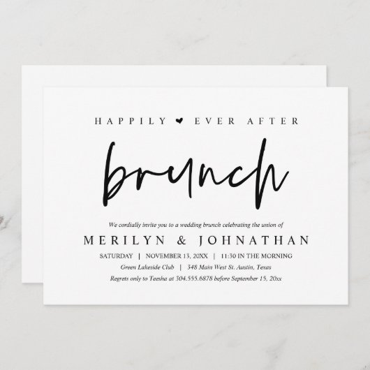 Nog lang en gelukkig na een minimalistisch bruilof kaart (Voorkant / Achterkant)