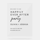 Nog lang en gelukkig na een minimalistisch huwelij acryl bord (Voorkant)