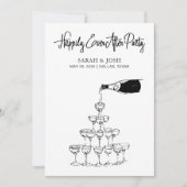 Nog lang en gelukkig na eenvoudige zwart-witte cha kaart (Voorkant)