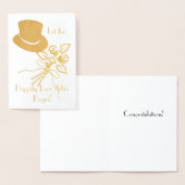 Nog lang en gelukkig na gouden/zilveren huwelijksf folie kaarten (Display)