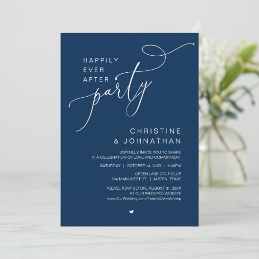 Nog lang en gelukkig na het bruiloftsdiner kaart (Staand voorkant)