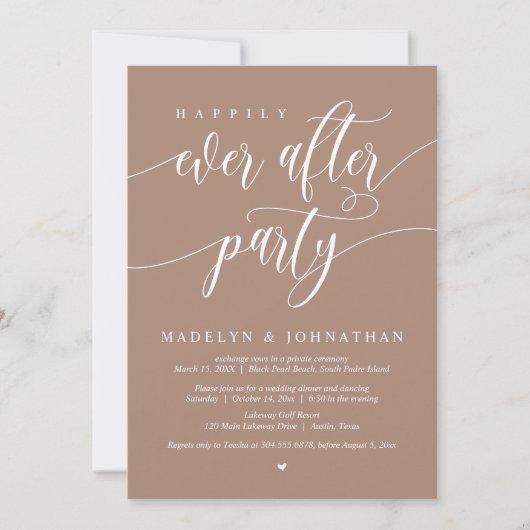 Nog lang en gelukkig na het bruiloftsdiner, Taupe Kaart (Voorkant)