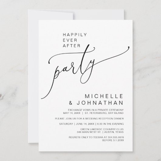 Nog lang en gelukkig na het diner en het dansen kaart (Voorkant)