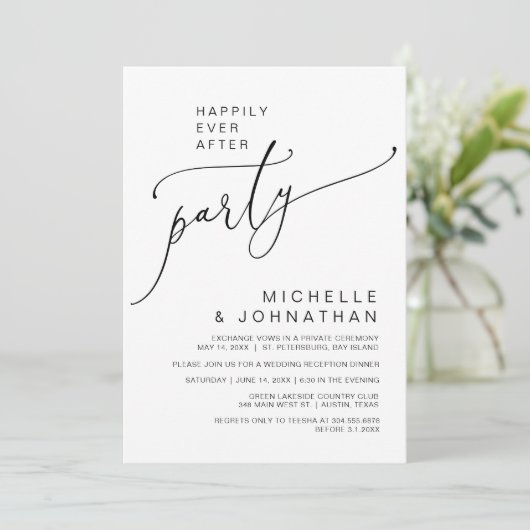 Nog lang en gelukkig na het diner en het dansen kaart (Staand voorkant)