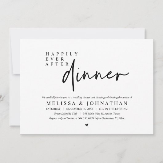 Nog lang en gelukkig na het huwelijksdiner en het  kaart (Voorkant)