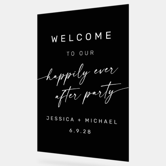 Nog lang en gelukkig na het huwelijksfeest acryl bord (Hoek)