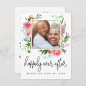 Nog lang en gelukkig na het opslaan van de datumfo aankondigingskaart (Voorkant / Achterkant)