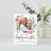 Nog lang en gelukkig na het opslaan van de datumfo aankondigingskaart (Staand voorkant)