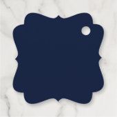 Nog lang en gelukkig na Navy Blue White Bedankjes Labels (Achterkant)