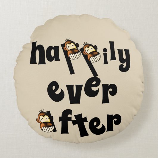 Nog lang en gelukkig na rond kussen (Voorkant)