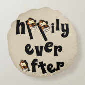 Nog lang en gelukkig na rond kussen (Achterkant)