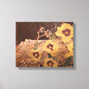 Nog leven, Bloemen binnen een LogsARR Canvas Afdruk