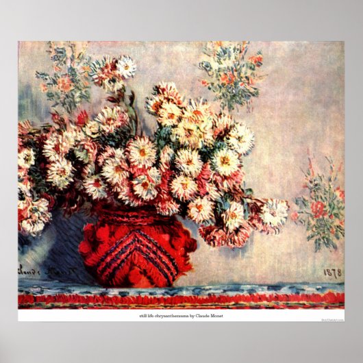 nog leven chrysanthema's van Claude Monet Poster (Voorkant)
