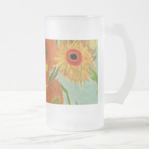 nog leven - vaas met twaalf zonnebloemen, van Gogh Matglas Bierpul