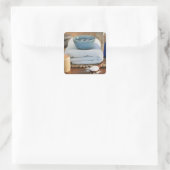 Nog leven vierkante sticker (Tas)