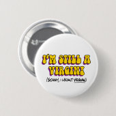 Nog Maagd - Ik Bedoelde Vegan! Grappige Vegetariër Ronde Button 5,7 Cm (Voorkant /achterkant)
