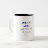 Nog maar 5 minuten tweekleurige koffiemok (Voorkant links)