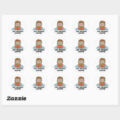 Nog Maar Één Hoofdstuk, Lezend Boekenwurm Ronde Sticker (Vel)