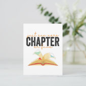 Nog maar één hoofdstuk of vijf grappige boekenlief uitnodiging briefkaart (Staand voorkant)