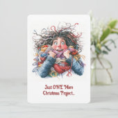 Nog maar één kerstproject Funny Knitter's Feestdagenkaart (Staand voorkant)