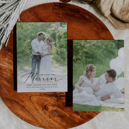 Nog meer aandacht voor de foto van de zwangerschap feestdagenkaart