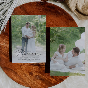 Nog meer aandacht voor de foto van de zwangerschap feestdagenkaart