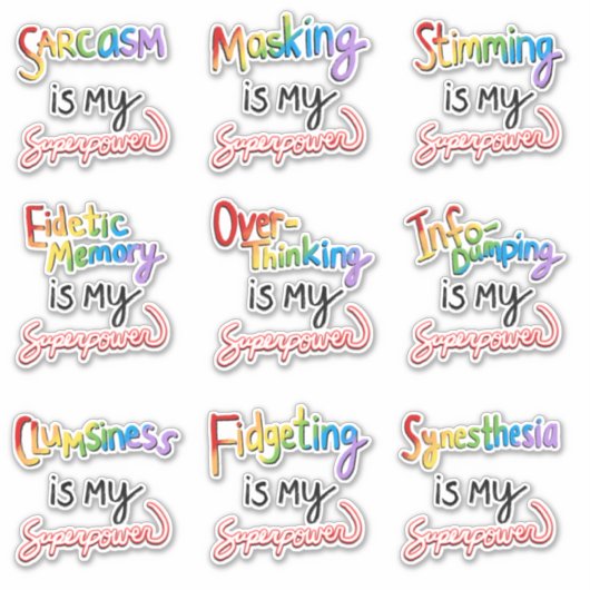 Nog meer neurodivergente superkrachten sticker (Voorkant)