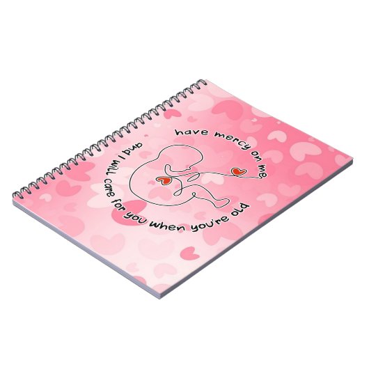 Nog niet geboren Baby Prolife Fetus heeft Mercy Lo Notitieboek (Linkerzijde)