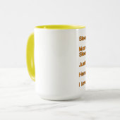 Nog niet gesproken, slaperig, grappige citaten uit mok (Voorkant links)