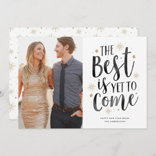 Nog niet in het nieuwjaar van de feestdag feestdagenkaart (Voorkant / Achterkant)