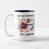 Nog niet in ruste ... Neuron-synapse nog steeds al Tweekleurige Koffiemok (Links)