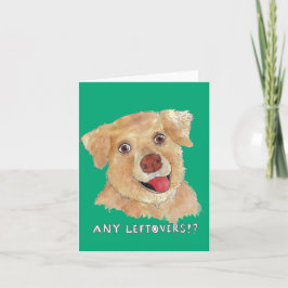 Nog restjes?! Golden Retriever Feestdagen Kaart