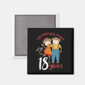 Nog steeds apen rond 18 jaar huwelijksjubileum magneet (Voorkant / Achterkant)