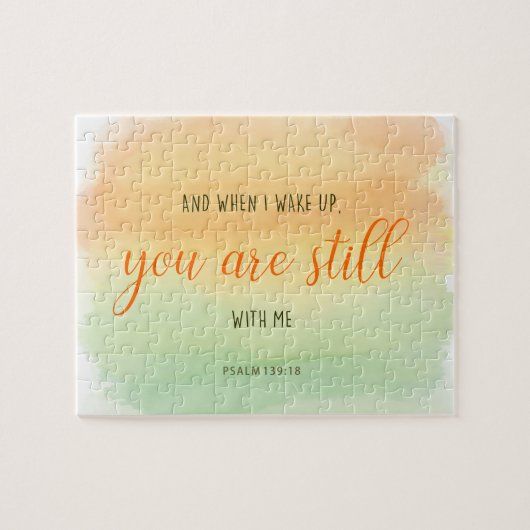 nog steeds bij mij Psalms Bible Quote Waterverf Legpuzzel (Horizontaal)
