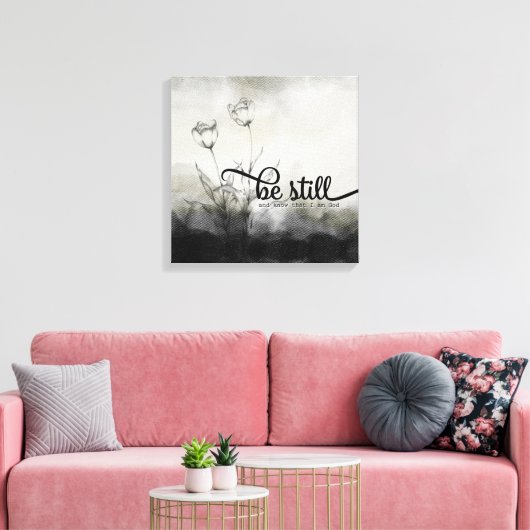 Nog steeds bijbelprijsopgave met Tulks Canvas Afdruk (Insitu (Woonkamer))