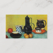 Nog steeds blauw elegenbrood, aardewerk en visitekaartje (Achterkant)