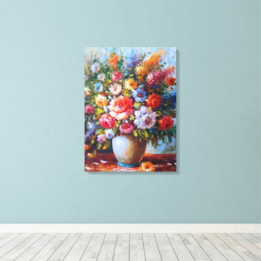 Nog steeds bloemen in de lucht canvas afdruk (Insitu (Houten vloer))