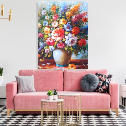 Nog steeds bloemen in de lucht canvas afdruk (Insitu (Woonkamer))