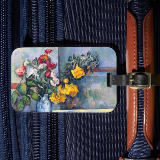 Nog steeds bloemen in een vaas van Paul Cezanne Bagagelabel (Voorkant Insitu 4)