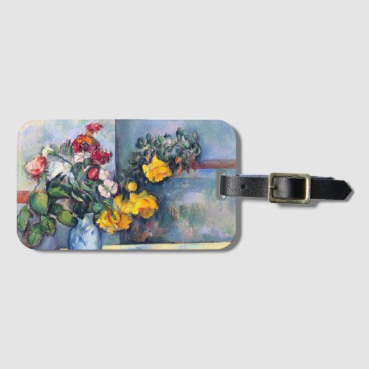 Nog steeds bloemen in een vaas van Paul Cezanne Bagagelabel (Voorkant (horizontaal))