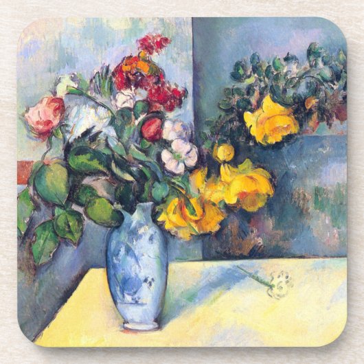 Nog steeds bloemen in een vaas van Paul Cezanne Bier Onderzetter (Voorkant)