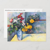 Nog steeds bloemen in een vaas van Paul Cezanne Briefkaart (Voorkant / Achterkant)