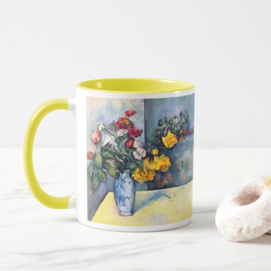 Nog steeds bloemen in een vaas van Paul Cezanne Mok (Met donut)