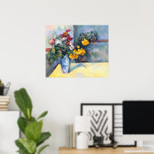 Nog steeds bloemen in een vaas van Paul Cezanne Poster (Thuiskantoor)