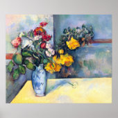 Nog steeds bloemen in een vaas van Paul Cezanne Poster (Voorkant)
