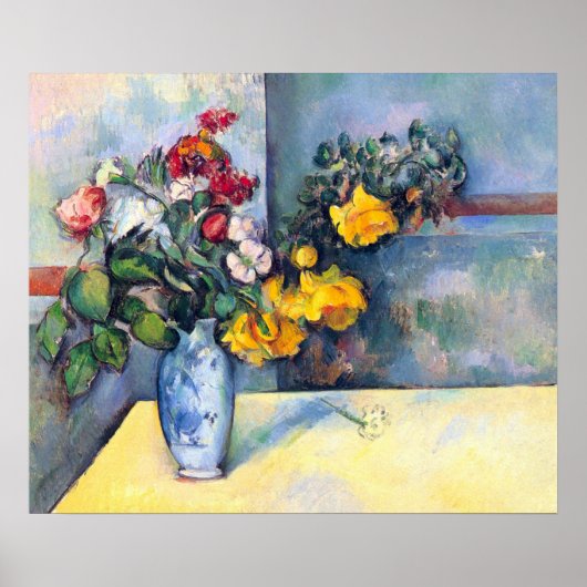 Nog steeds bloemen in een vaas van Paul Cezanne Poster (Voorkant)