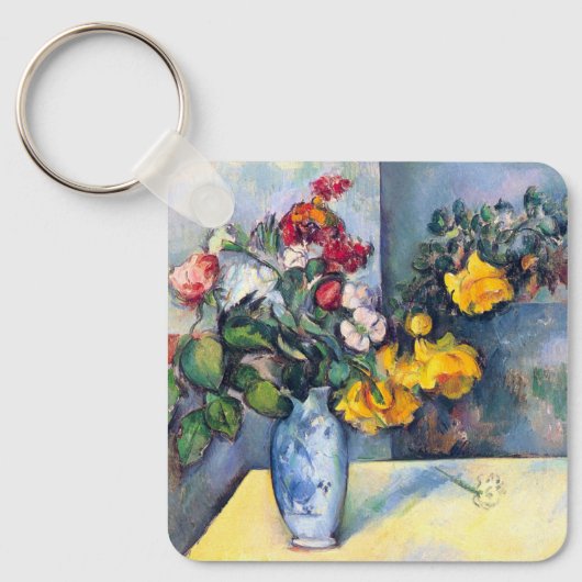 Nog steeds bloemen in een vaas van Paul Cezanne Sleutelhanger (Voorkant)