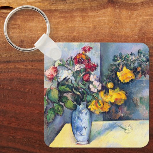Nog steeds bloemen in een vaas van Paul Cezanne Sleutelhanger (Voorkant)